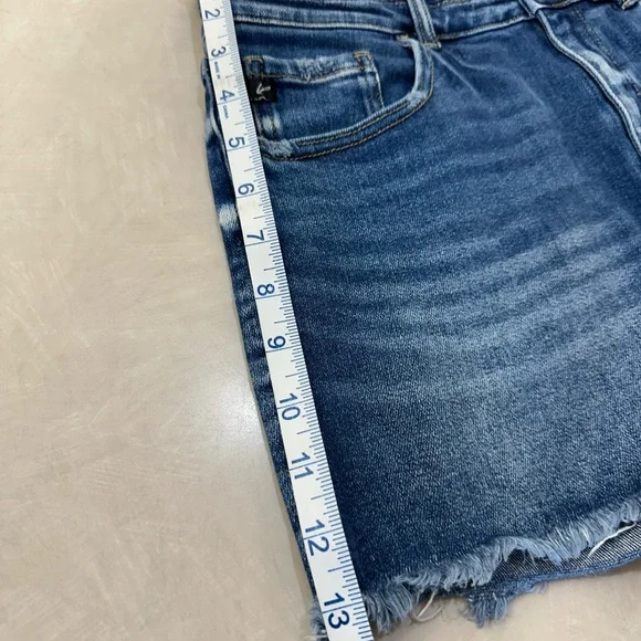 Maurices Blue High-Waisted Jean Shorts with Frayed Hem - Picture 6 of 6